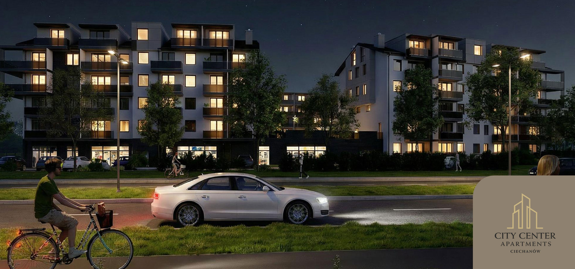 Apartamenty Ciechanów nocą